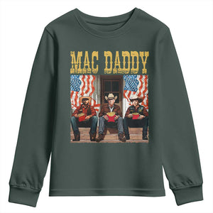Mac Daddy Youth Sweatshirt Trump Vance Elon 2025 American Flag TS02 Dark Forest Green Print Your Wear