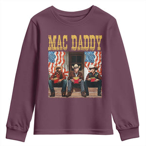 Mac Daddy Youth Sweatshirt Trump Vance Elon 2025 American Flag TS02 Maroon Print Your Wear