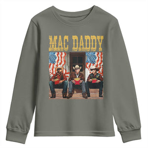 Mac Daddy Youth Sweatshirt Trump Vance Elon 2025 American Flag TS02 Military Green Print Your Wear