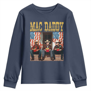 Mac Daddy Youth Sweatshirt Trump Vance Elon 2025 American Flag TS02 Navy Print Your Wear