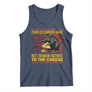 Funny Japanese Rat Lover Tank Top I Remain Faithful To The Cheese Retro Vintage Japan TS02 Navy Print Your Wear