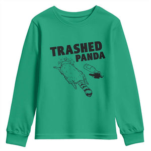 Funny Trashed Panda Youth Sweatshirt Drunk Raccoon Meme Hot Mess TS02 Irish Green Print Your Wear