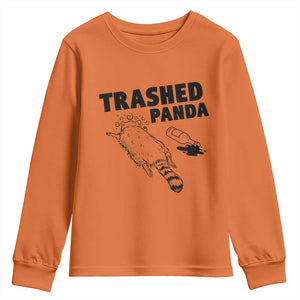 Funny Trashed Panda Youth Sweatshirt Drunk Raccoon Meme Hot Mess TS02 Orange Print Your Wear