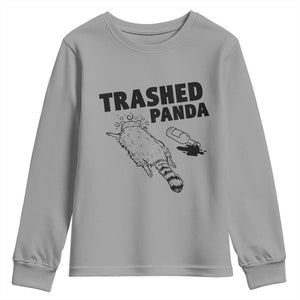 Funny Trashed Panda Youth Sweatshirt Drunk Raccoon Meme Hot Mess TS02 Sport Gray Print Your Wear