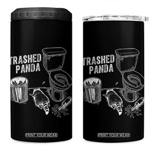 Funny Trashed Panda 4 in 1 Can Cooler Tumbler Drunk Raccoon in Toilet Meme Hot Mess TS02 One Size: 16 oz Black Print Your Wear