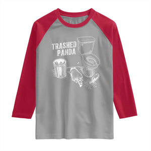 Funny Trashed Panda Raglan Shirt Drunk Raccoon in Toilet Meme Hot Mess TS02 Sport Gray Red Print Your Wear