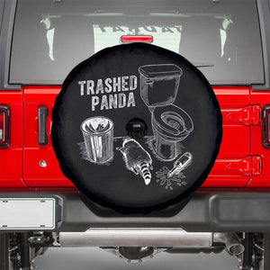 Funny Trashed Panda Spare Tire Cover Drunk Raccoon in Toilet Meme Hot Mess TS02 Black Print Your Wear