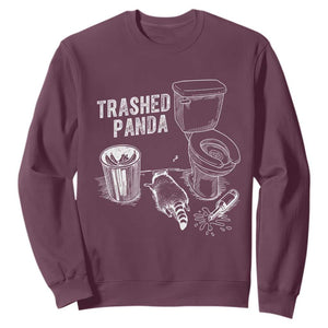 Funny Trashed Panda Sweatshirt Drunk Raccoon in Toilet Meme Hot Mess TS02 Maroon Print Your Wear
