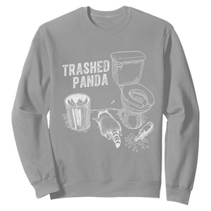 Funny Trashed Panda Sweatshirt Drunk Raccoon in Toilet Meme Hot Mess TS02 Sport Gray Print Your Wear
