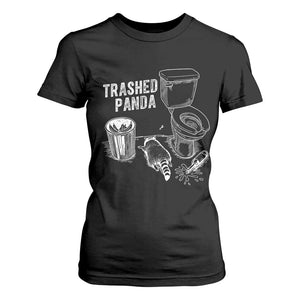Funny Trashed Panda T Shirt For Women Drunk Raccoon in Toilet Meme Hot Mess TS02 Black Print Your Wear