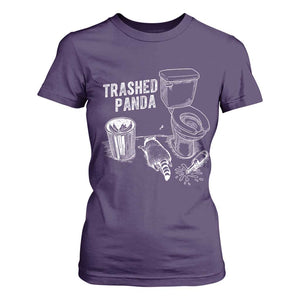 Funny Trashed Panda T Shirt For Women Drunk Raccoon in Toilet Meme Hot Mess TS02 Purple Print Your Wear