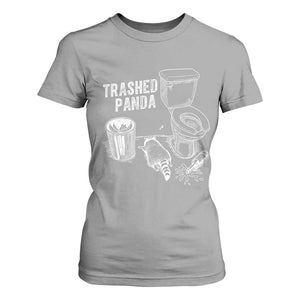 Funny Trashed Panda T Shirt For Women Drunk Raccoon in Toilet Meme Hot Mess TS02 Sport Gray Print Your Wear