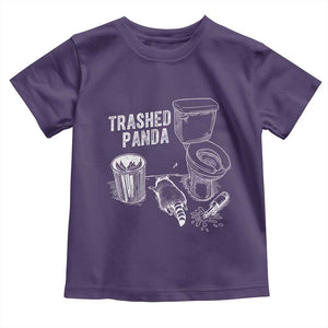 Funny Trashed Panda Toddler T Shirt Drunk Raccoon in Toilet Meme Hot Mess TS02 Purple Print Your Wear