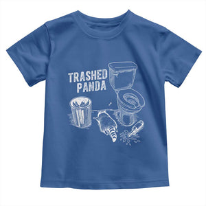 Funny Trashed Panda Toddler T Shirt Drunk Raccoon in Toilet Meme Hot Mess TS02 Royal Blue Print Your Wear