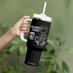 Funny Trashed Panda Tumbler With Handle Drunk Raccoon in Toilet Meme Hot Mess TS02 Print Your Wear