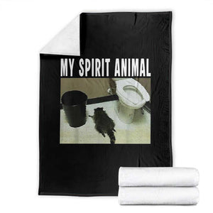 Funny Trashed Panda My Spirit Animal Throw Blanket Drunk Raccoon in Toilet Meme Hot Mess TS02 Black Print Your Wear
