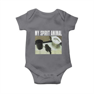 Funny Trashed Panda My Spirit Animal Baby Onesie Drunk Raccoon in Toilet Meme Hot Mess TS02 Charcoal Print Your Wear
