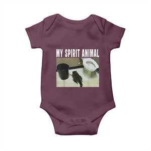 Funny Trashed Panda My Spirit Animal Baby Onesie Drunk Raccoon in Toilet Meme Hot Mess TS02 Maroon Print Your Wear