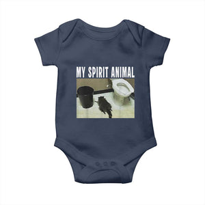 Funny Trashed Panda My Spirit Animal Baby Onesie Drunk Raccoon in Toilet Meme Hot Mess TS02 Navy Print Your Wear