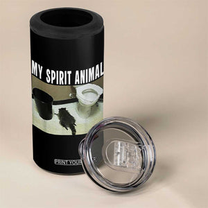Funny Trashed Panda My Spirit Animal 4 in 1 Can Cooler Tumbler Drunk Raccoon in Toilet Meme Hot Mess TS02 Print Your Wear
