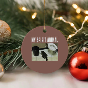 Funny Trashed Panda My Spirit Animal Ceramic Ornament Drunk Raccoon in Toilet Meme Hot Mess TS02 1pc Mocha Print Your Wear