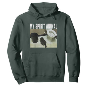 Funny Trashed Panda My Spirit Animal Hoodie Drunk Raccoon in Toilet Meme Hot Mess TS02 Dark Forest Green Print Your Wear