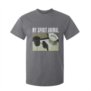 Funny Trashed Panda My Spirit Animal T Shirt For Kid Drunk Raccoon in Toilet Meme Hot Mess TS02 Charcoal Print Your Wear