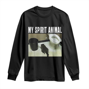 Funny Trashed Panda My Spirit Animal Long Sleeve Shirt Drunk Raccoon in Toilet Meme Hot Mess TS02 Black Print Your Wear