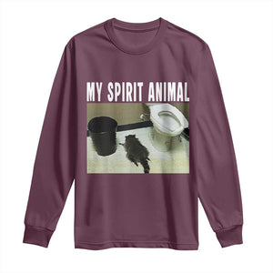 Funny Trashed Panda My Spirit Animal Long Sleeve Shirt Drunk Raccoon in Toilet Meme Hot Mess TS02 Maroon Print Your Wear