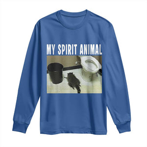 Funny Trashed Panda My Spirit Animal Long Sleeve Shirt Drunk Raccoon in Toilet Meme Hot Mess TS02 Royal Blue Print Your Wear