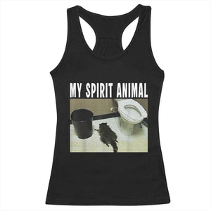 Funny Trashed Panda My Spirit Animal Racerback Tank Top Drunk Raccoon in Toilet Meme Hot Mess TS02 Black Print Your Wear