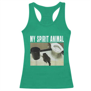 Funny Trashed Panda My Spirit Animal Racerback Tank Top Drunk Raccoon in Toilet Meme Hot Mess TS02 Irish Green Print Your Wear