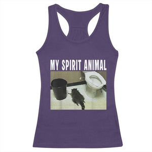 Funny Trashed Panda My Spirit Animal Racerback Tank Top Drunk Raccoon in Toilet Meme Hot Mess TS02 Purple Print Your Wear