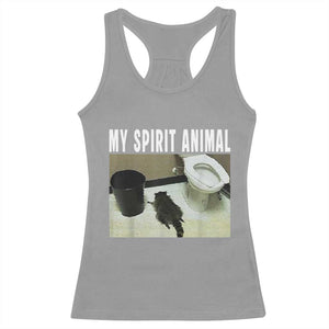 Funny Trashed Panda My Spirit Animal Racerback Tank Top Drunk Raccoon in Toilet Meme Hot Mess TS02 Sport Gray Print Your Wear