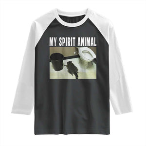 Funny Trashed Panda My Spirit Animal Raglan Shirt Drunk Raccoon in Toilet Meme Hot Mess TS02 Black White Print Your Wear