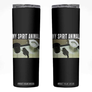 Funny Trashed Panda My Spirit Animal Skinny Tumbler Drunk Raccoon in Toilet Meme Hot Mess TS02 Black Print Your Wear