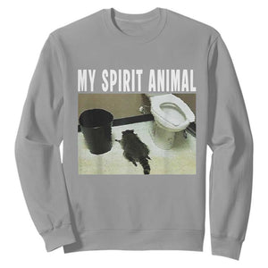 Funny Trashed Panda My Spirit Animal Sweatshirt Drunk Raccoon in Toilet Meme Hot Mess TS02 Sport Gray Print Your Wear