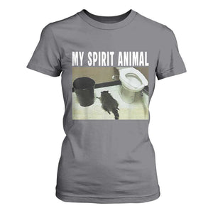 Funny Trashed Panda My Spirit Animal T Shirt For Women Drunk Raccoon in Toilet Meme Hot Mess TS02 Charcoal Print Your Wear