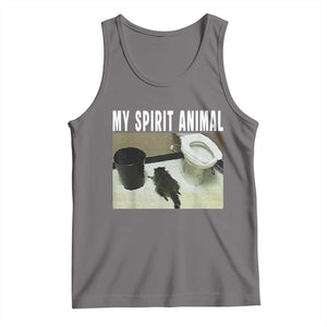 Funny Trashed Panda My Spirit Animal Tank Top Drunk Raccoon in Toilet Meme Hot Mess TS02 Deep Heather Print Your Wear
