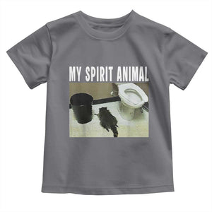 Funny Trashed Panda My Spirit Animal Toddler T Shirt Drunk Raccoon in Toilet Meme Hot Mess TS02 Charcoal Print Your Wear