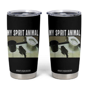 Funny Trashed Panda My Spirit Animal Tumbler Cup Drunk Raccoon in Toilet Meme Hot Mess TS02 Black Print Your Wear
