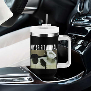 Funny Trashed Panda My Spirit Animal Tumbler With Handle Drunk Raccoon in Toilet Meme Hot Mess TS02 Print Your Wear