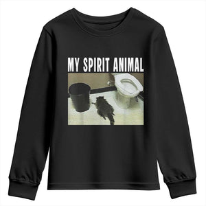 Funny Trashed Panda My Spirit Animal Youth Sweatshirt Drunk Raccoon in Toilet Meme Hot Mess TS02 Black Print Your Wear