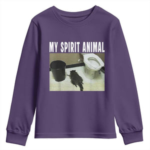 Funny Trashed Panda My Spirit Animal Youth Sweatshirt Drunk Raccoon in Toilet Meme Hot Mess TS02 Purple Print Your Wear