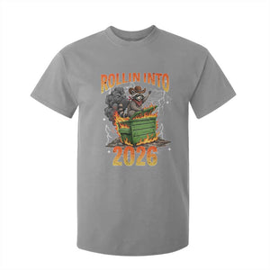Dumpster Fire Raccoon Meme for Surviving 2025 T Shirt For Kid Rollin Into 2026 Trash Panda Energy TS02 Sport Gray Print Your Wear