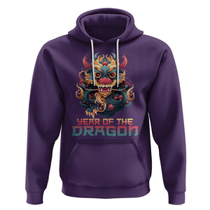 Year Of The Dragon 2024 Hoodie Happy Lunar Chinese New Year Astrology Horoscopes TS02 Purple Printyourwear