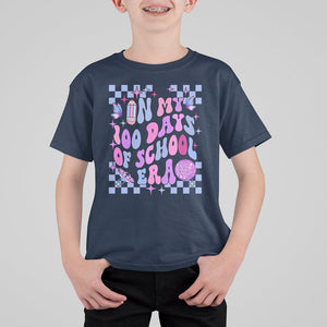In My 100 Days of School Era T Shirt For Kid Retro Groovy TS02 Navy Printyourwear