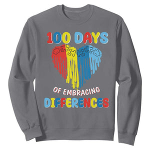 100 Days of School IEP Sweatshirt Embrace Differences Neurodiversity Autism ADHD Awareness TS02 Charcoal Printyourwear