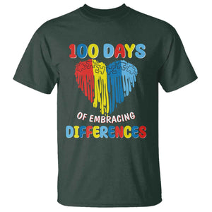 100 Days of School IEP T Shirt Embrace Differences Neurodiversity Autism ADHD Awareness TS02 Dark Forest Green Printyourwear