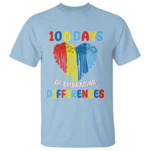 100 Days of School IEP T Shirt Embrace Differences Neurodiversity Autism ADHD Awareness TS02 Light Blue Printyourwear